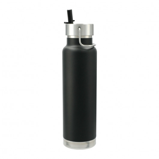 Promotional Loki Copper Vacuum Insulated 740ml Bottles Black Lid Open